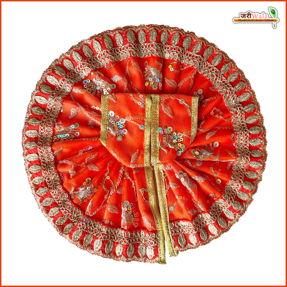 Blended Thread Sitara Work Orange Laddu Gopal Poshak