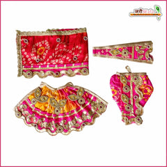 Cotton Bandhej Jarkan Booti Work Magenta Jugal Jodi Poshak