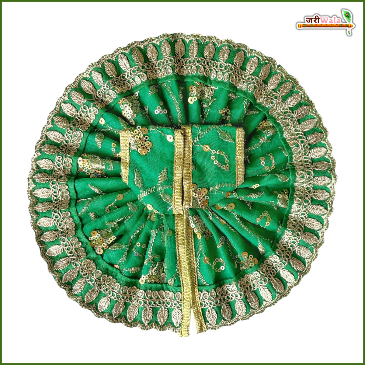 Blended Thread Sitara Work Green Laddu Gopal Poshak