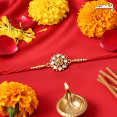 Fancy Handcrafted Antique Metal Kundan Rakhi
