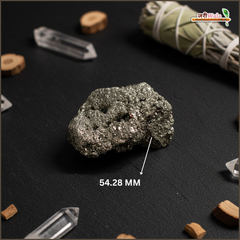Natural Raw Pyrite Stone (Fool’s Gold) – Unpolished Healing Crystal | 54.28 mm