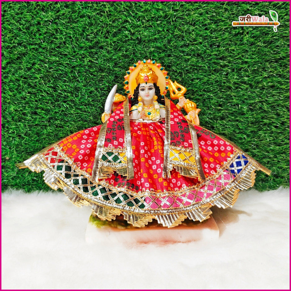 Bandhej Lace Work Magenta Lehnga Patka