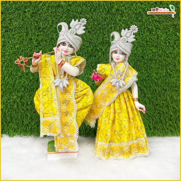 Blended Thread Sitara Lace Work Lemon Jugal Jodi Poshak