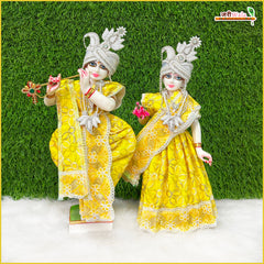 Blended Thread Sitara Lace Work Lemon Jugal Jodi Poshak