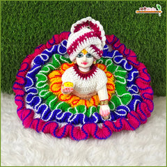 Woolen Fancy Multicolor Laddu Gopal Poshak With Cap