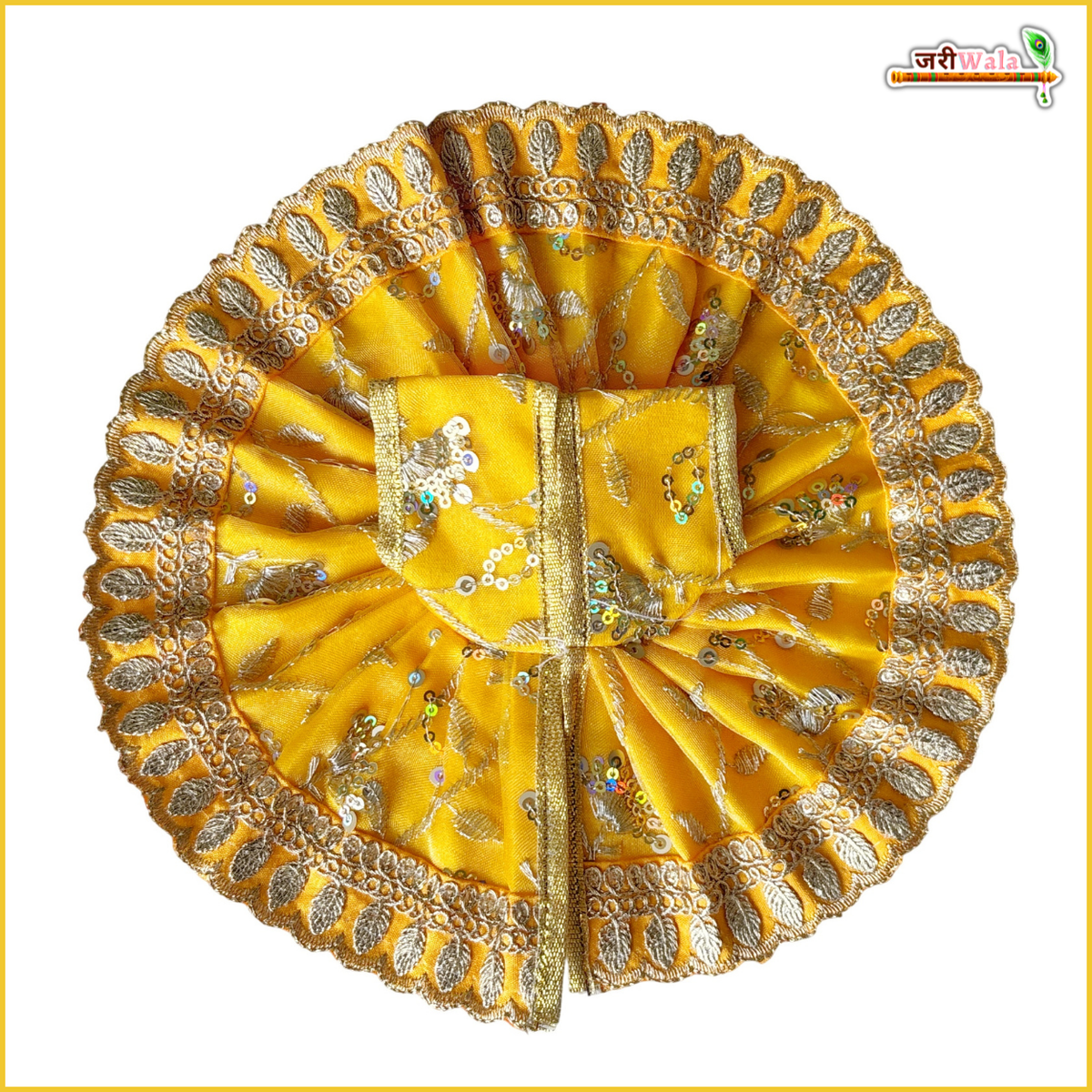 Blended Thread Sitara Work Yellow Laddu Gopal Poshak