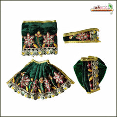 Shaneel Thread Stone Work Dark Green Jugal Jodi Poshak
