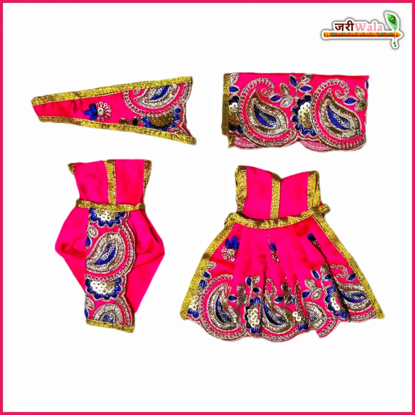 Blended Thread Sitara Work Magenta Jugal Jodi Poshak