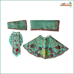 Blended Net Frill Thread Sitara Moti Work Firozi Jugal Jodi Poshak