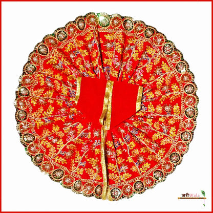 Shaneel Thread Cutdana Work Red Laddu Gopal Poshak