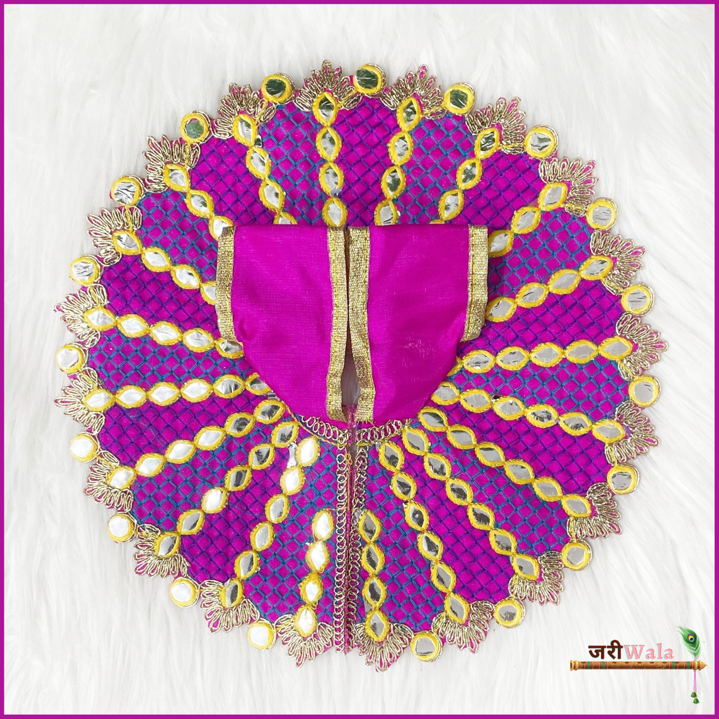 Blended Thread Lace Work Magenta Poshak