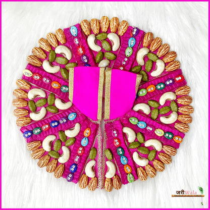 Blended Frill Plastic Dry Fruit Work Magenta Poshak