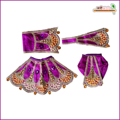 Coton Thread Kundan Stone Work Purple Jugal Jodi Poshak