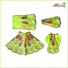 Coton Thread Sitara Moti Cutdana Work Light Green Jugal Jodi Poshak