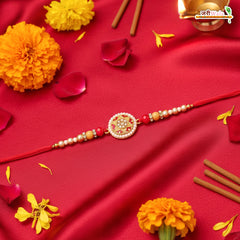 Fancy Handcrafted Metal Moti Rakhi