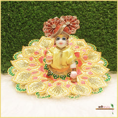 Blended Thread Cutdana Work Lemon Poshak