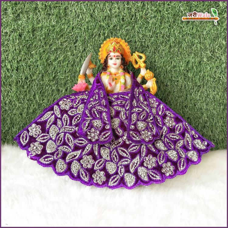 Shaneel Thread Stone Work Purple Lehnga Patka