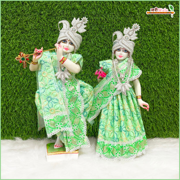 Blended Thread Sitara Lace Work Light Green Jugal Jodi Poshak