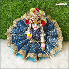 Blended Cone Lace Jarkan Work Multicolor Laddu Gopal Poshak