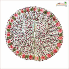Cotton Leaf Print Lace Work Magenta Laddu Gopal Poshak