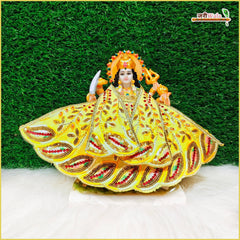 Blended Thread Sitara Stone Work Lemon Lehnga Patka