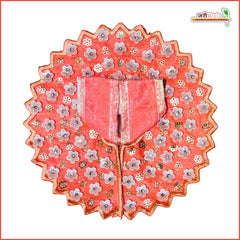 Blended Sitara Stone Work Light Orange Laddu Gopal Poshak