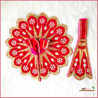 Shaneel Moti Lace Work Magenta Laddu Poshak With Patka