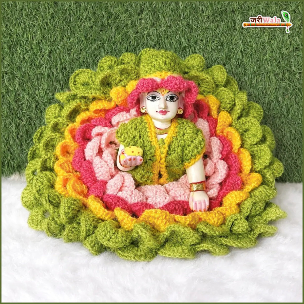 Woolen Fancy Multicolor Laddu Gopal Poshak With Cap
