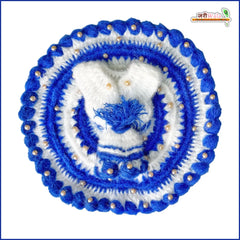 Woolen Fancy Blue & Light Blue Laddu Gopal Poshak With Cap