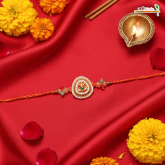 Fancy Handcrafted Moti Work Ganesha Rakhi