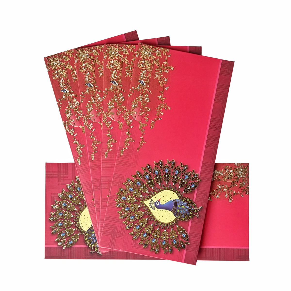 Digital Floral Print Peacock Shagun Envelopes (Lifafe)