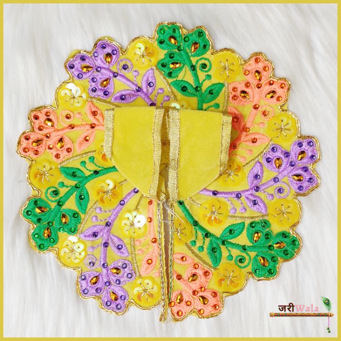 Shaneel Thread Sitara Work Yellow Laddu Poshak