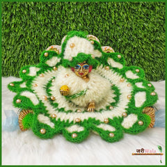 Woolen Fancy Green & Cream Poshak With Cap