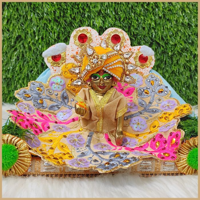 Shaneel Thread Sitara Work Light Brown Laddu Poshak