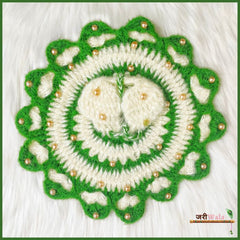 Woolen Fancy Green & Cream Poshak With Cap