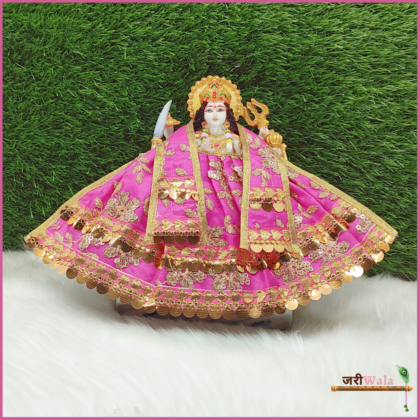 Thread Work Magenta Lehnga Patka - ZARIIWALAA
