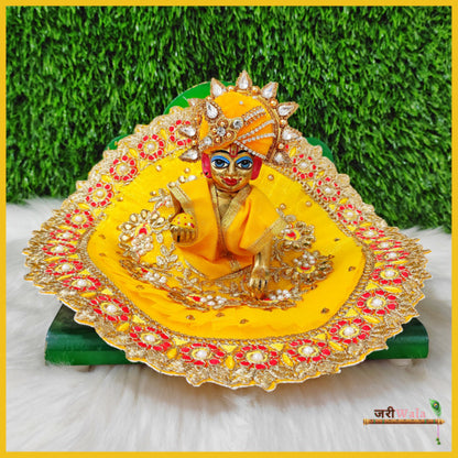 Blended Thread Moti Work Yellow Poshak