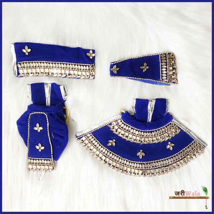 Shaneel Heavy Kundan Work Blue Jugal Jodi Poshak