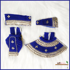 Shaneel Heavy Kundan Work Blue Jugal Jodi Poshak