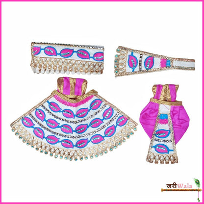 Blended Thread Moti Work Magenta Poshak