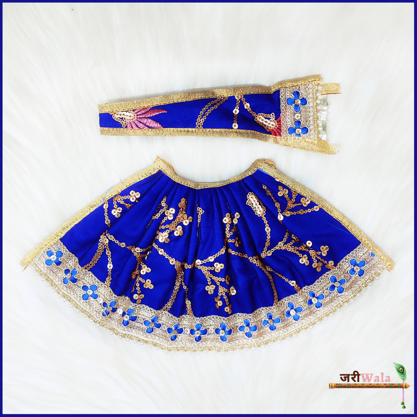 Blended Thread Sitara Work Blue Lehnga Patka
