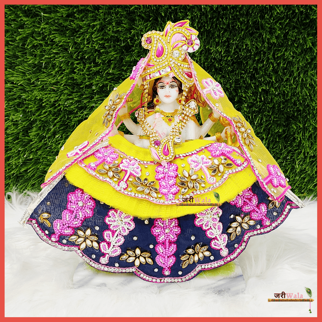 Blended Moti Work Multicolor Lehnga Patka - ZARIIWALAA