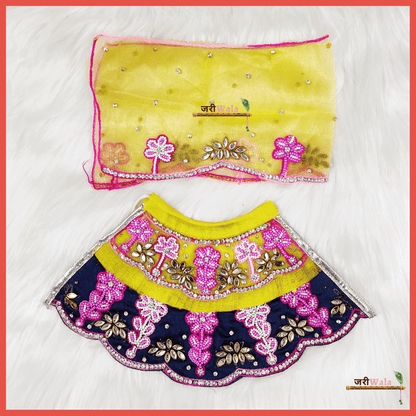 Blended Moti Work Multicolor Lehnga Patka - ZARIIWALAA