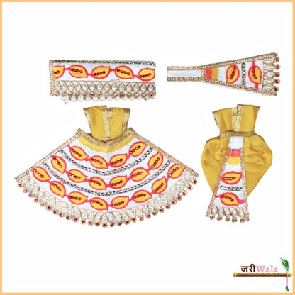 Blended Thread Moti Work Yellow Poshak