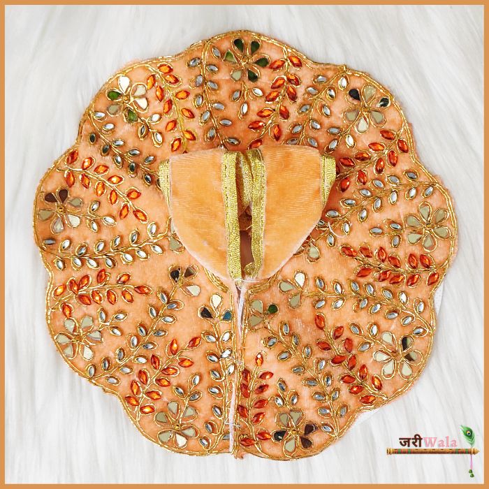 Shaneel Thread Kundan Work Peach Laddu Poshak
