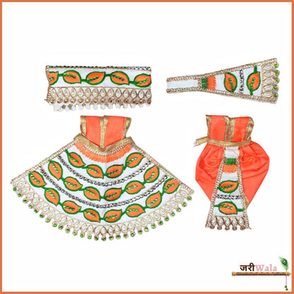 Blended Thread Moti Work Orange Poshak