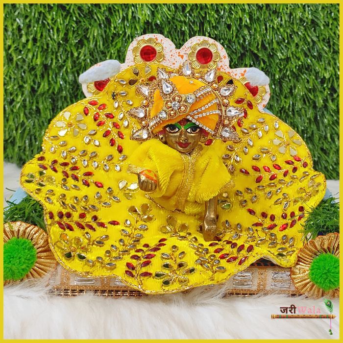 Shaneel Thread Kundan Work Yellow Laddu Poshak
