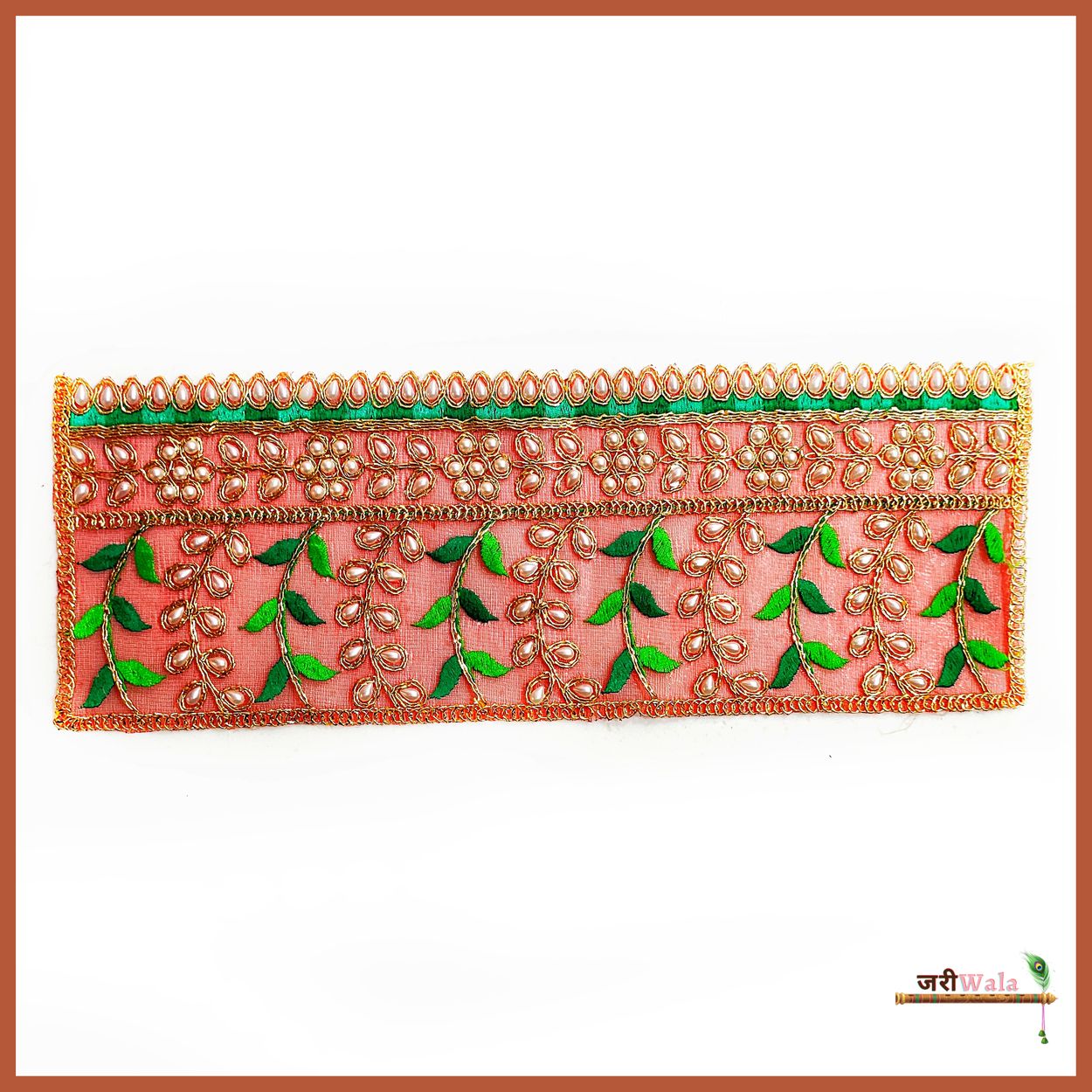 Small Thread Work Red & Green Chunri