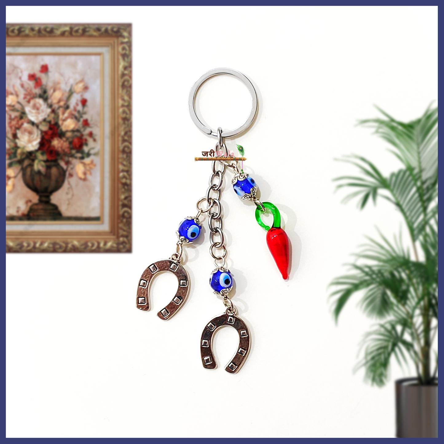 Fengshui Antique Metal Red Chili Design Key Ring