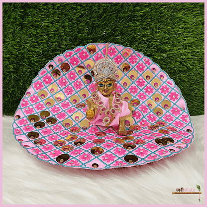 Cotton Sitara Work Baby Pink Poshak - ZARIIWALAA